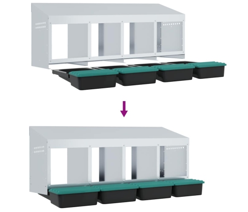Vistu Ligzdas Kaste, 4 Nodalījumi, Pie Sienas Stiprināma, Cinkots Tērauds Vidaxl