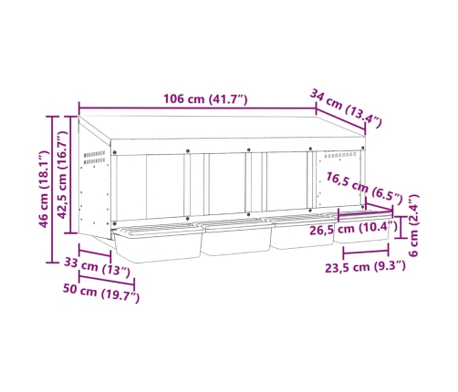 Vistu Ligzdas Kaste, 4 Nodalījumi, Pie Sienas Stiprināma, Cinkots Tērauds Vidaxl
