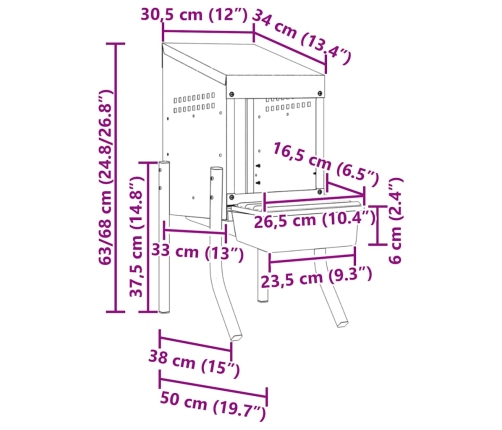 Vistu Ligzdas Kaste, 1 Nodalījums, Ar Kājām, Cinkots Tērauds Vidaxl