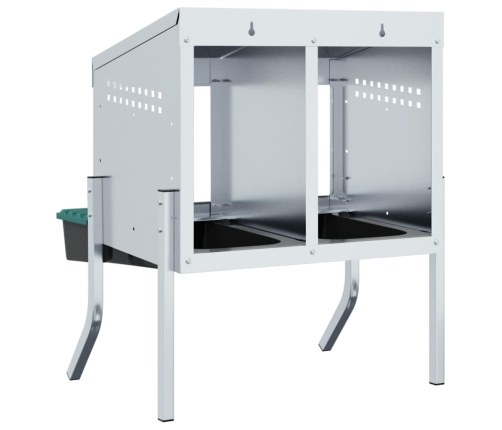 Vistu Ligzdas Kaste, 2 Nodalījumi, Ar Kājām, Cinkots Tērauds Vidaxl