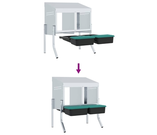 Vistu Ligzdas Kaste, 2 Nodalījumi, Ar Kājām, Cinkots Tērauds Vidaxl