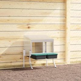 Vistu Ligzdas Kaste, 2 Nodalījumi, Ar Kājām, Cinkots Tērauds Vidaxl