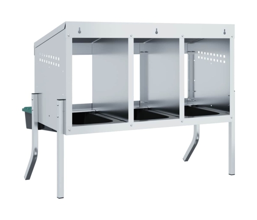 Vistu Ligzdas Kaste, 3 Nodalījumi, Ar Kājām, Cinkots Tērauds Vidaxl