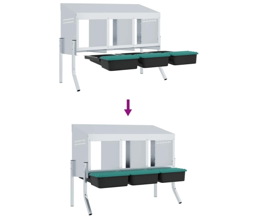 Vistu Ligzdas Kaste, 3 Nodalījumi, Ar Kājām, Cinkots Tērauds Vidaxl