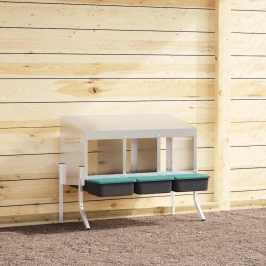 Vistu Ligzdas Kaste, 3 Nodalījumi, Ar Kājām, Cinkots Tērauds Vidaxl