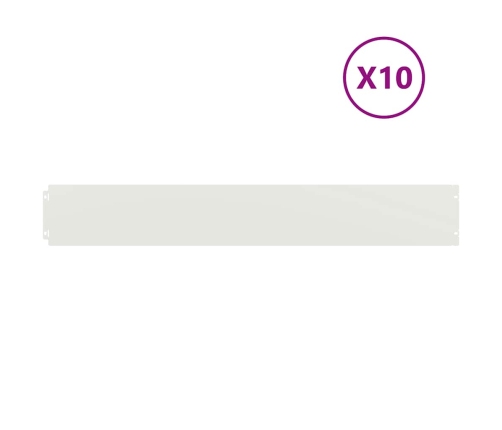 Zālāju Apmales 10 Gab. Baltas 15X103 Cm Auksti Velmēts Tērauds Vidaxl