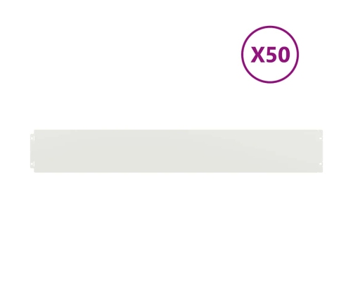 Zālāju Apmales 50 Gab. Baltas 15X103 Cm Auksti Velmēts Tērauds Vidaxl