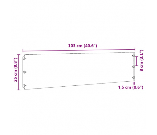 Zālāju Apmales 10 Gab Melns 25X103 Cm Auksti Velmēts Tērauds Vidaxl