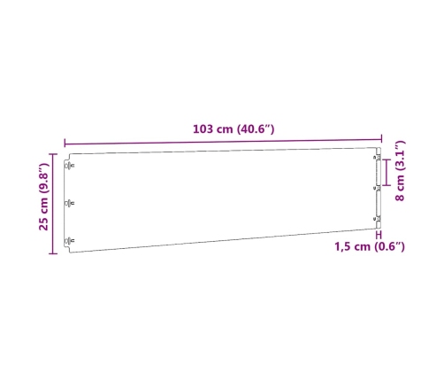 Zālāju Apmales 10 Gab 25X103 Cm Nerūsējošais Tērauds Vidaxl