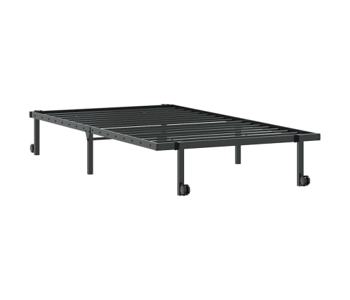 Gultas Rāmis Bez Matrača Saliekams Melns 100X190 Cm Tērauds Vidaxl