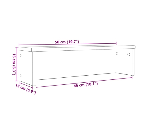 Virtuves Plaukts, Saliekams Balts 50X15X16 Cm Inženierijas Koks Vidaxl