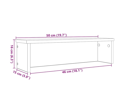 Virtuves Plaukts Saliekams, Melns 50X15X16 Cm Inženierijas Koks Vidaxl