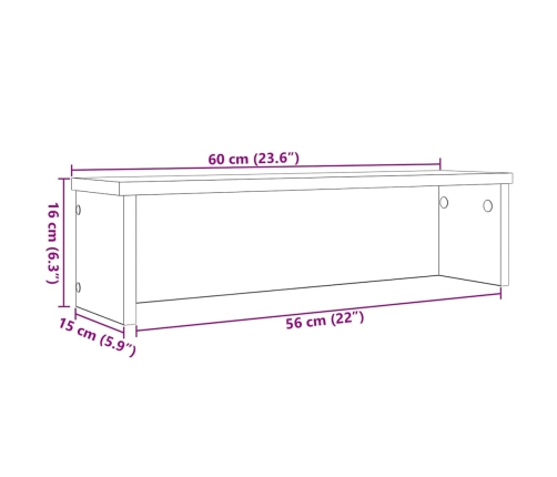 Virtuves Plaukts Sakraujams 60X15X16 Cm Inženierijas Koks Vidaxl