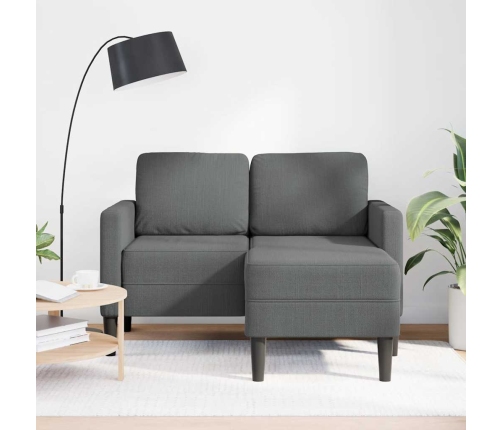 2-Vietīgs Dīvāns Ar Krēslu L-Veida Tumši Pelēks 125 Cm Audums Vidaxl
