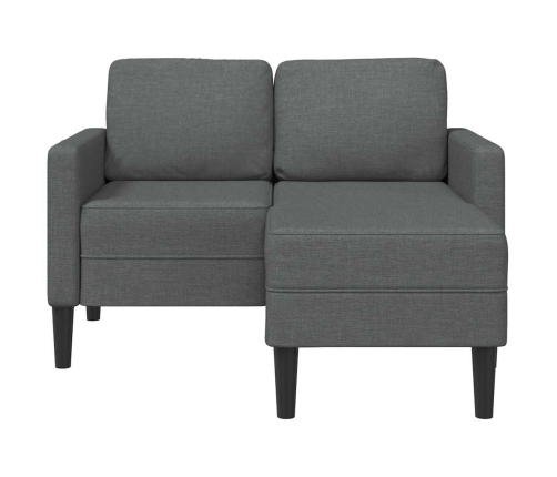 2-Vietīgs Dīvāns Ar Krēslu L-Veida Tumši Pelēks 125 Cm Audums Vidaxl
