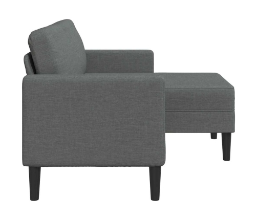 2-Vietīgs Dīvāns Ar Krēslu L-Veida Tumši Pelēks 125 Cm Audums Vidaxl