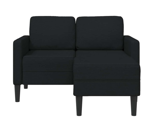 2-Vietīgs Dīvāns Ar Krēslu L-Veida Melns 125 Cm Audums Vidaxl