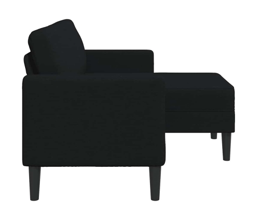 2-Vietīgs Dīvāns Ar Krēslu L-Veida Melns 125 Cm Audums Vidaxl