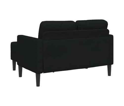 2-Vietīgs Dīvāns Ar Krēslu L-Veida Melns 125 Cm Audums Vidaxl