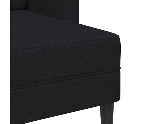 2-Vietīgs Dīvāns Ar Krēslu L-Veida Melns 125 Cm Audums Vidaxl