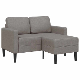 2-Vietīgs Dīvāns Ar Krēslu L-Veida Taupe 125 Cm Audums Vidaxl
