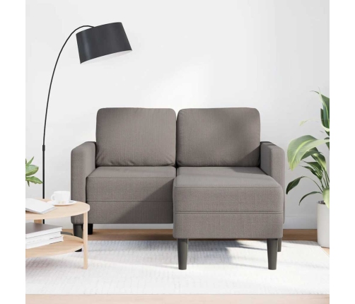 2-Vietīgs Dīvāns Ar Krēslu L-Veida Taupe 125 Cm Audums Vidaxl