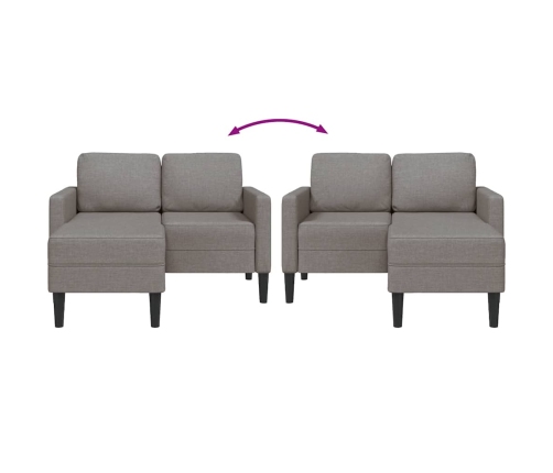 2-Vietīgs Dīvāns Ar Krēslu L-Veida Taupe 125 Cm Audums Vidaxl