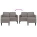 2-Vietīgs Dīvāns Ar Krēslu L-Veida Taupe 125 Cm Audums Vidaxl