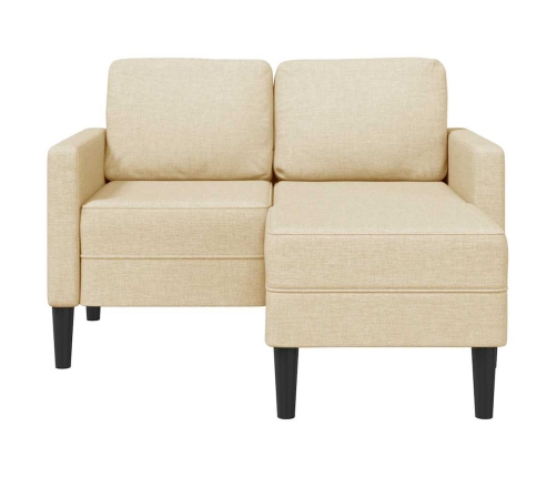 2-Vietīgs Dīvāns Ar Krēslu L-Veida Krēmkrāsas 125 Cm Audums Vidaxl