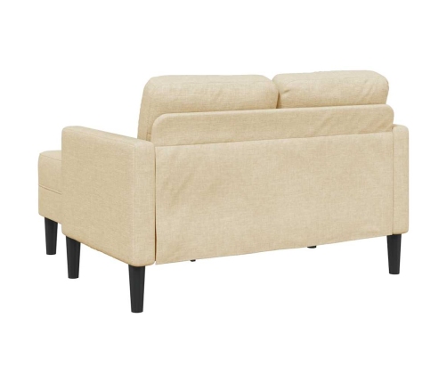 2-Vietīgs Dīvāns Ar Krēslu L-Veida Krēmkrāsas 125 Cm Audums Vidaxl