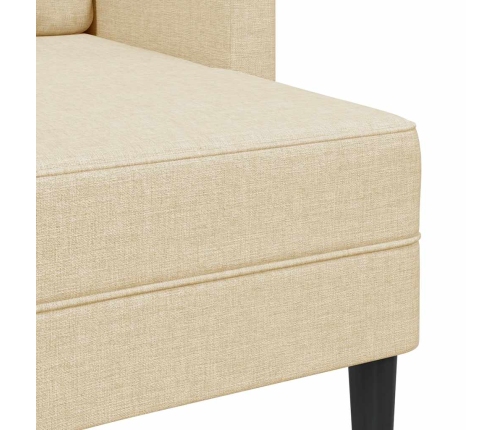 2-Vietīgs Dīvāns Ar Krēslu L-Veida Krēmkrāsas 125 Cm Audums Vidaxl