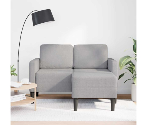 2-Vietīgs Dīvāns Ar Kušeti L-Veida Pilkos Spalvos 125 Cm Audums Vidaxl