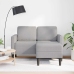 2-Vietīgs Dīvāns Ar Kušeti L-Veida Pilkos Spalvos 125 Cm Audums Vidaxl