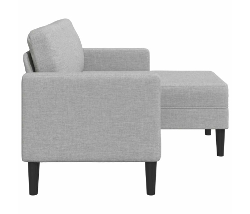 2-Vietīgs Dīvāns Ar Kušeti L-Veida Pilkos Spalvos 125 Cm Audums Vidaxl