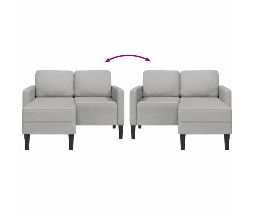 2-Vietīgs Dīvāns Ar Kušeti L-Veida Pilkos Spalvos 125 Cm Audums Vidaxl