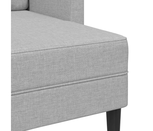 2-Vietīgs Dīvāns Ar Kušeti L-Veida Pilkos Spalvos 125 Cm Audums Vidaxl