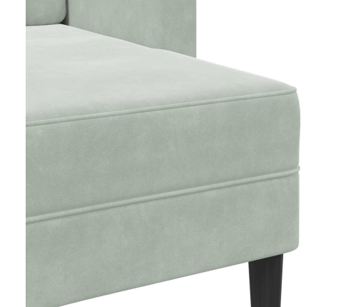 2-Vietīgs Dīvāns Ar Krēslu L-Veida Gaiši Pelēks 125 Cm Samts Vidaxl