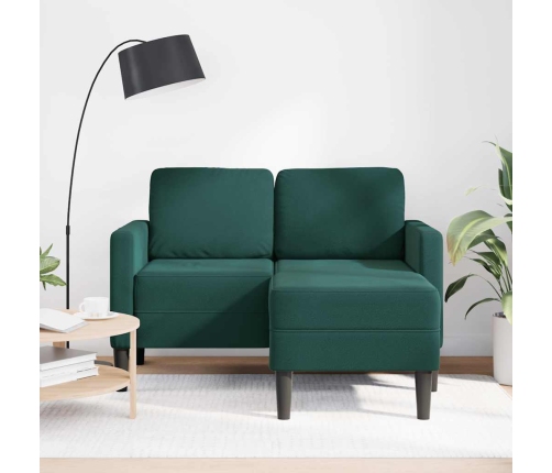 2-Vietīgs Dīvāns Ar Krēslu L-Veida Tumši Zaļš 125 Cm Samts Vidaxl