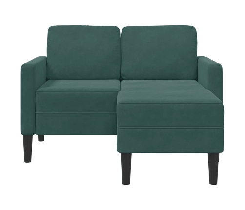 2-Vietīgs Dīvāns Ar Krēslu L-Veida Tumši Zaļš 125 Cm Samts Vidaxl