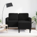 2-Vietīgs Dīvāns Ar Krēslu L-Veida Melns 125 Cm Samts Vidaxl