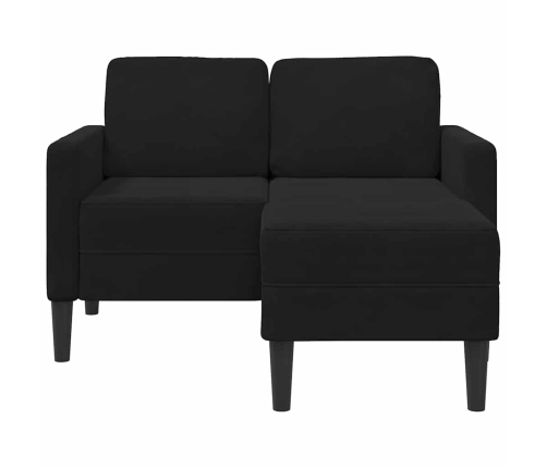 2-Vietīgs Dīvāns Ar Krēslu L-Veida Melns 125 Cm Samts Vidaxl
