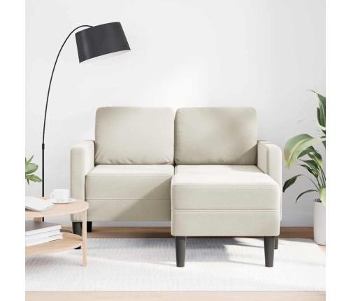 2-Vietīgs Dīvāns Ar Krēslu L-Veida Krēms 125 Cm Samts Vidaxl