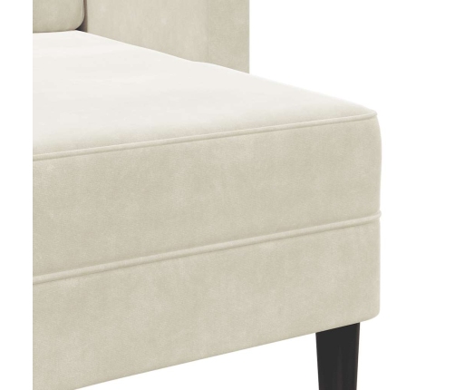 2-Vietīgs Dīvāns Ar Krēslu L-Veida Krēms 125 Cm Samts Vidaxl