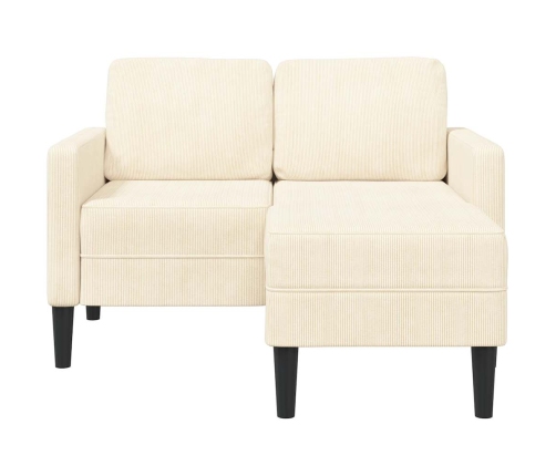 2-Vietīgs Dīvāns Ar L-Veida Krēmkrāsas Krēslu 125 Cm Veļa Vidaxl