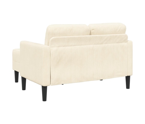 2-Vietīgs Dīvāns Ar L-Veida Krēmkrāsas Krēslu 125 Cm Veļa Vidaxl