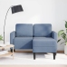 2-Vietīgs Dīvāns Ar Kušeti L-Veida Blue 125 Cm Lina Vidaxl