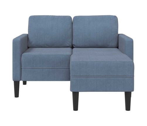 2-Vietīgs Dīvāns Ar Kušeti L-Veida Blue 125 Cm Lina Vidaxl