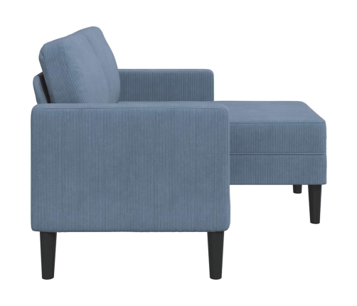 2-Vietīgs Dīvāns Ar Kušeti L-Veida Blue 125 Cm Lina Vidaxl
