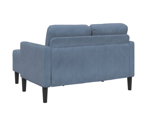 2-Vietīgs Dīvāns Ar Kušeti L-Veida Blue 125 Cm Lina Vidaxl