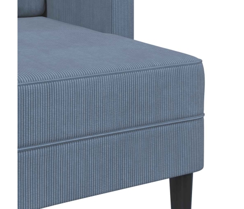 2-Vietīgs Dīvāns Ar Kušeti L-Veida Blue 125 Cm Lina Vidaxl